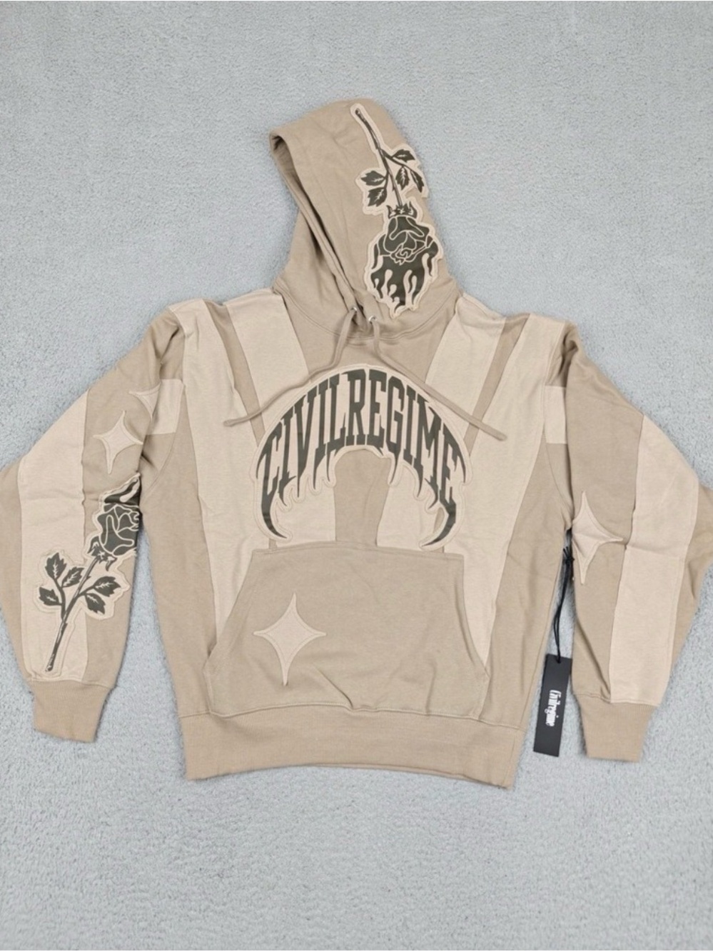 Civil Regime Men's Beige Graphic Hoodie